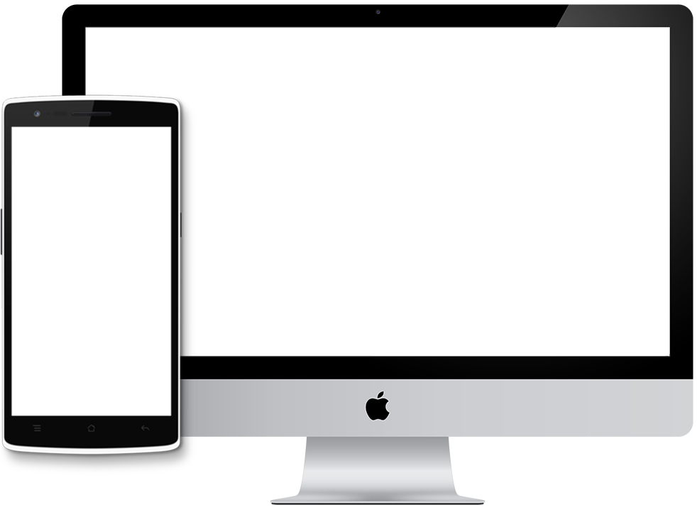 Imac y móvil sin contenido