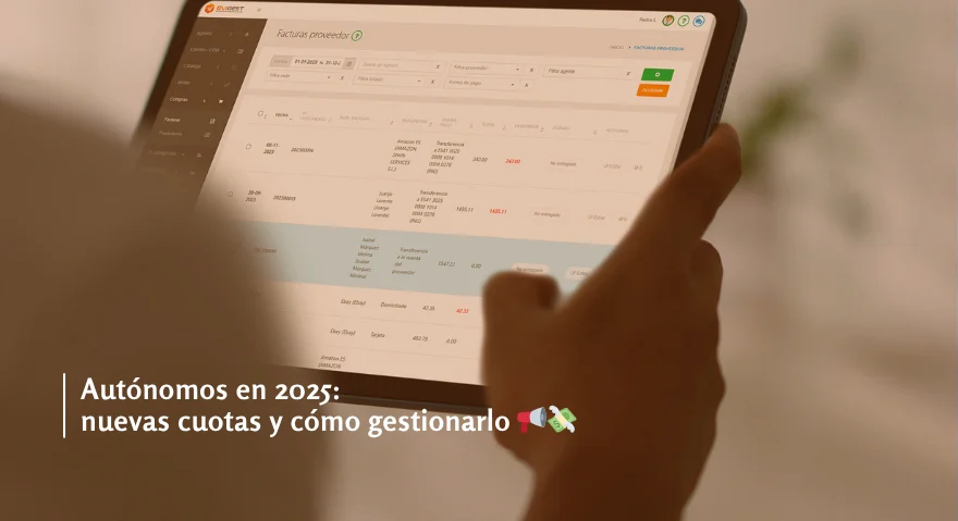 Tablet mostrando Cuotas de autónomos en 2025
